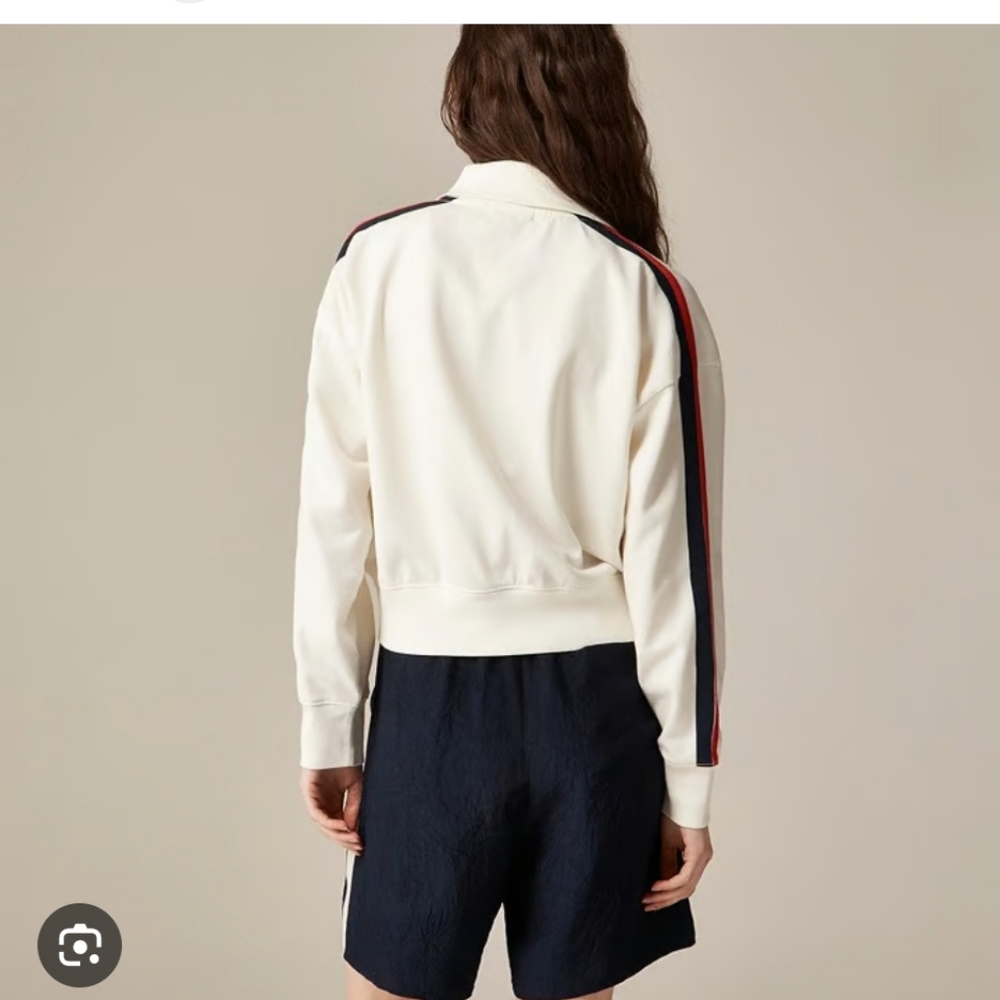 J Crew Terry full-zip track jacket CK327 Retro Size M NWT - Picture 2 of 7